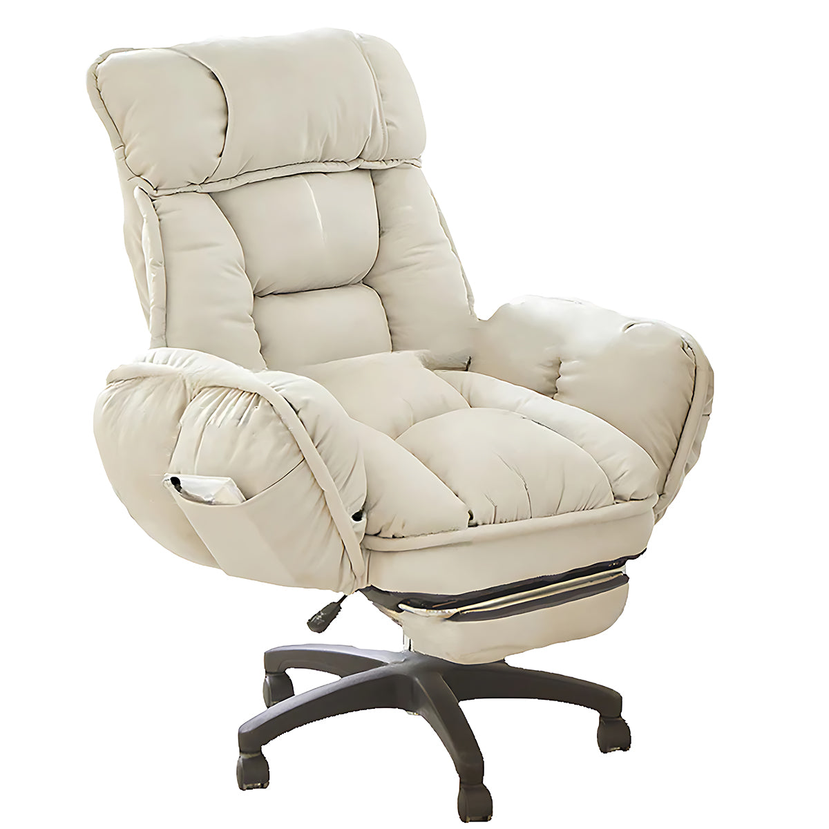 Ergonomic Computer Chair – Reclining Office Chair with Hidden Footrest white