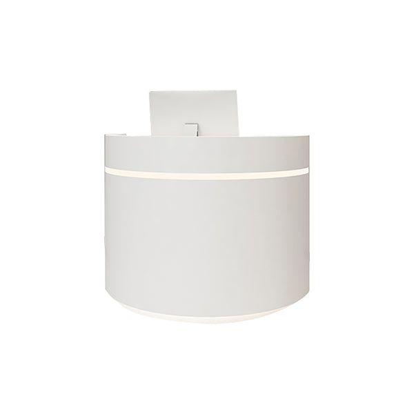 Small Semi-Circular White Reception Desk – Gloss Finish Front Counter for Shops & Salons