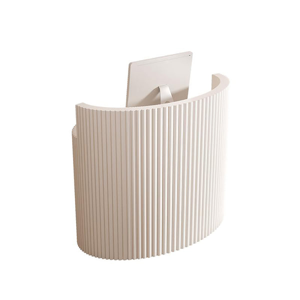 White Curved Reception Desk – Compact Front Counter for Boutiques, Salons & Retail Stores 80-180cm