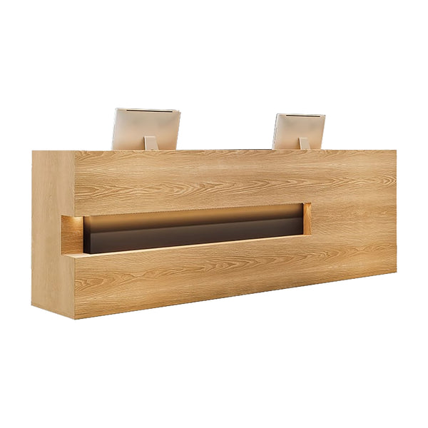 Industrial Solid Wood Reception Desk – Office Front Counter Bar Table 100–400cm Fully Assembled