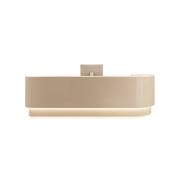 Modern Curved Lacquered Reception Desk – Multiple Colours, 120–500 cm Options, LED Ambient Lighting