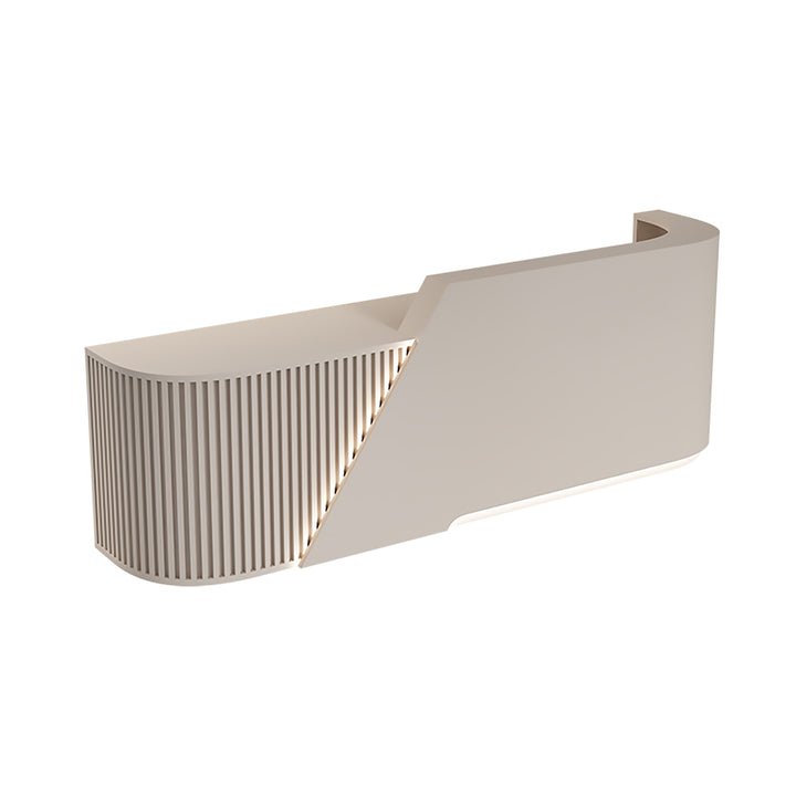Reception Desk - Modern Curved L-Shaped Counter for Salons, Clothing Stores & Training Centres