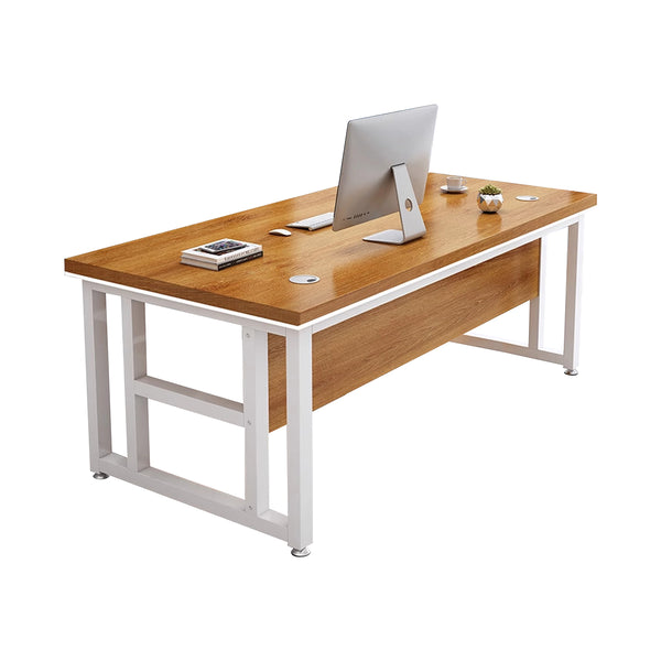 Executive Desk Single Workstation Computer Desk with Drawer Office Chair Home Study Table Minimalist Modern Walnut