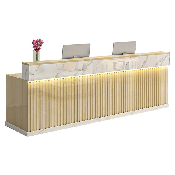 Modern Reception Counter for Salons, Shops & Offices – Sturdy Front Desk with Thick Desktop