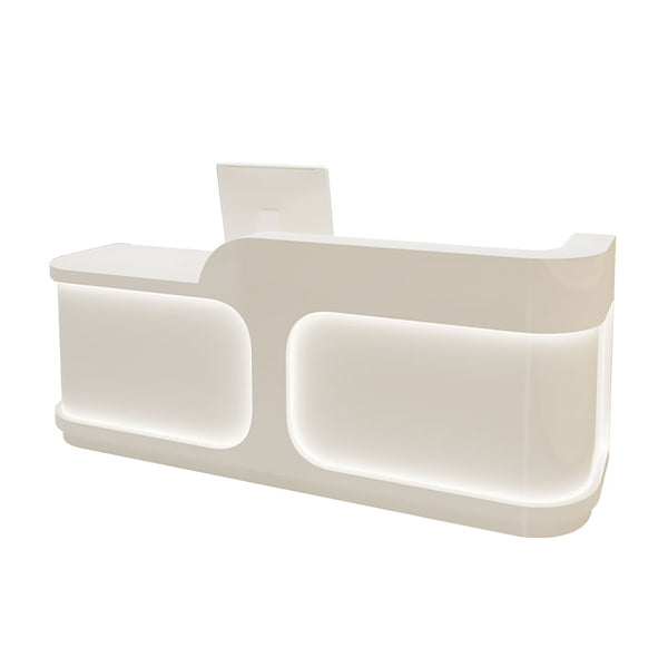 Modern Curved Reception Desk with LED Light – Salon, Boutique & Office Front Counter