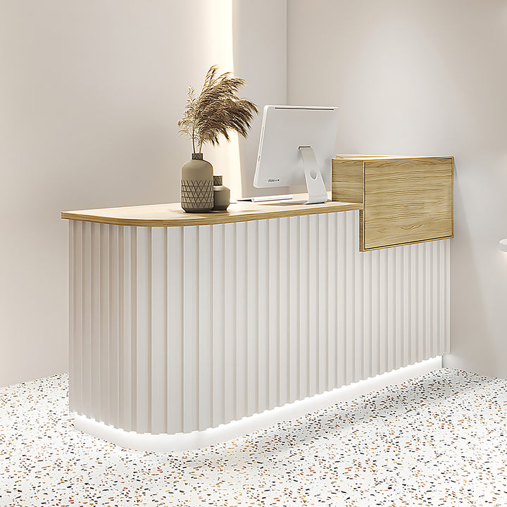 Reception Desk Clothing Store Bar Cashier Counter Curved Design Hair Salon Women's Boutique  Beauty Salon Minimalist Modern