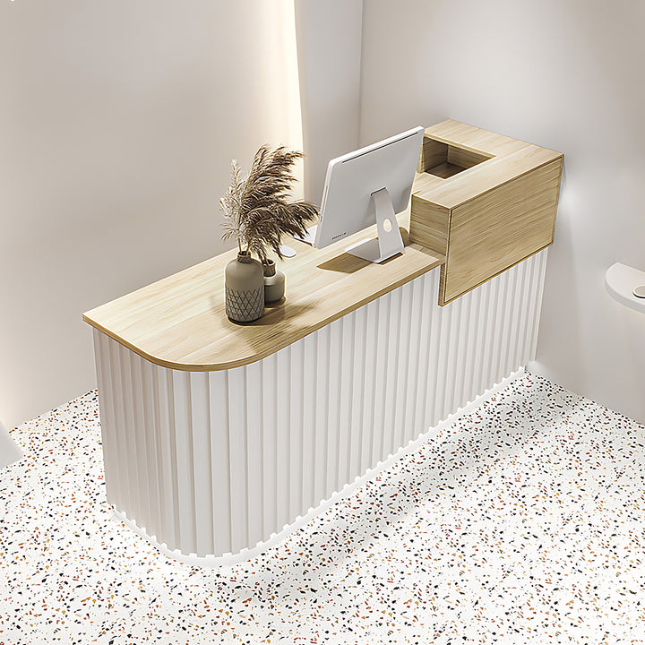 Reception Desk Clothing Store Bar Cashier Counter Curved Design Hair Salon Women's Boutique  Beauty Salon Minimalist Modern