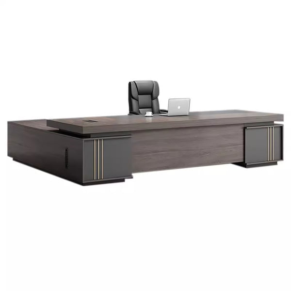 Executive L-Shaped Desk and Chair Set – Modern Office Furniture with Storage Cabinet and Lock