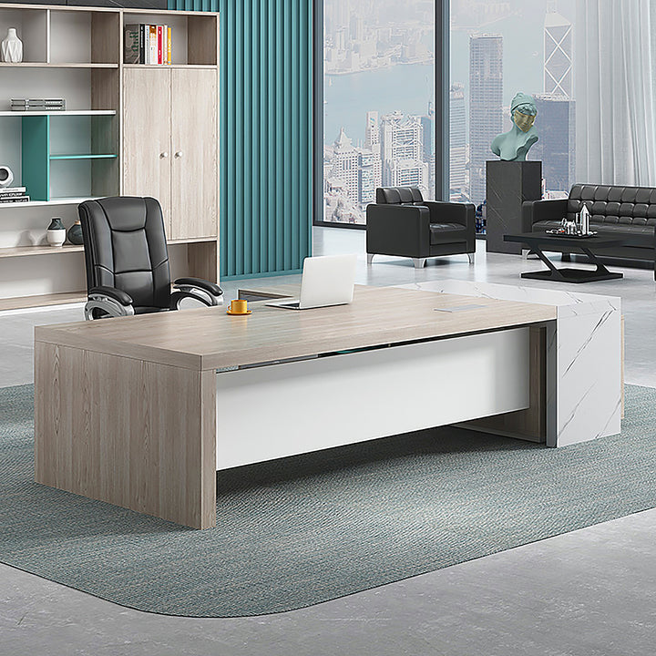 Modern Executive Office Desk · L-Shaped Design with Storage and Chair Options