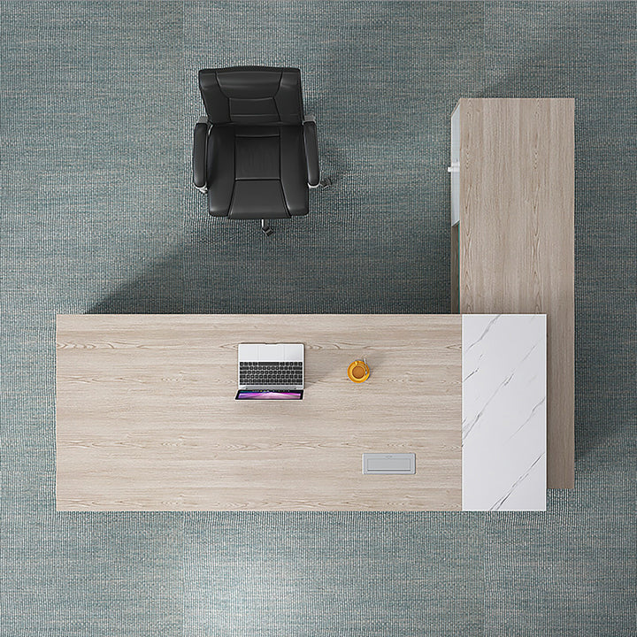 Modern Executive Office Desk · L-Shaped Design with Storage and Chair Options