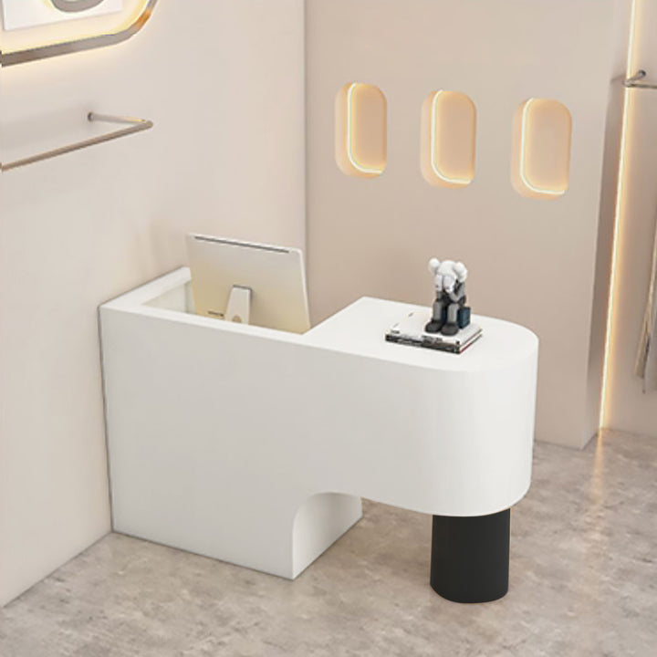 Reception Desk Cashier Counter Front Desk Table Stainless Steel Painted Bar Counter Clothing Store & Salon Use