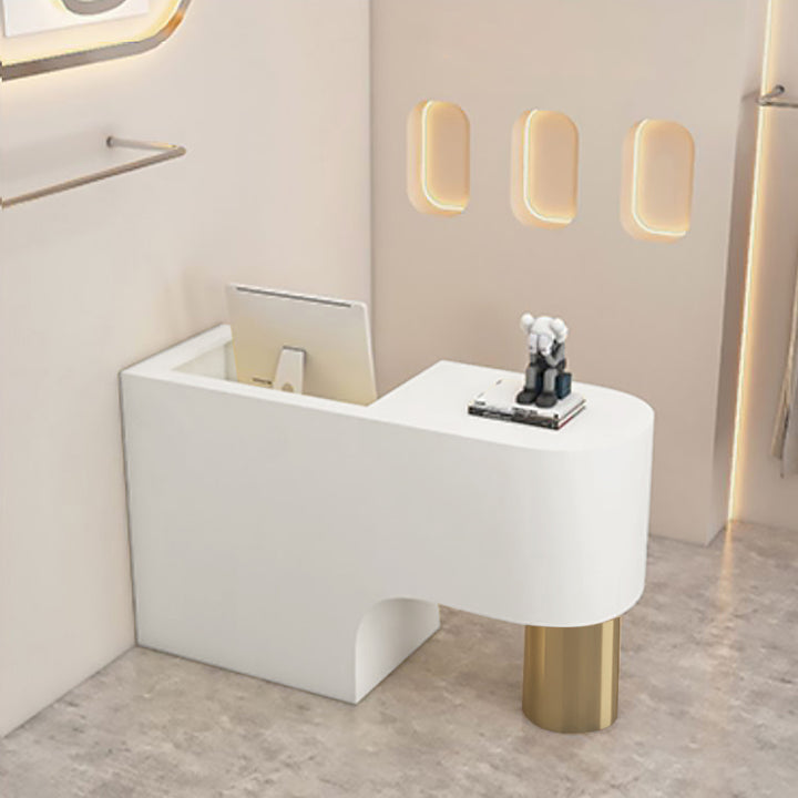 Reception Desk Cashier Counter Front Desk Table Stainless Steel Painted Bar Counter Clothing Store & Salon Use