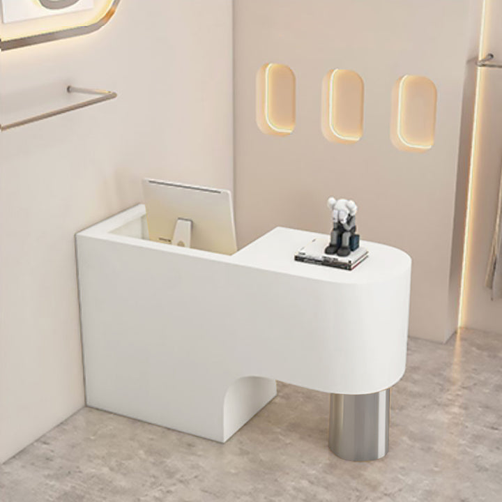 Reception Desk Cashier Counter Front Desk Table Stainless Steel Painted Bar Counter Clothing Store & Salon Use