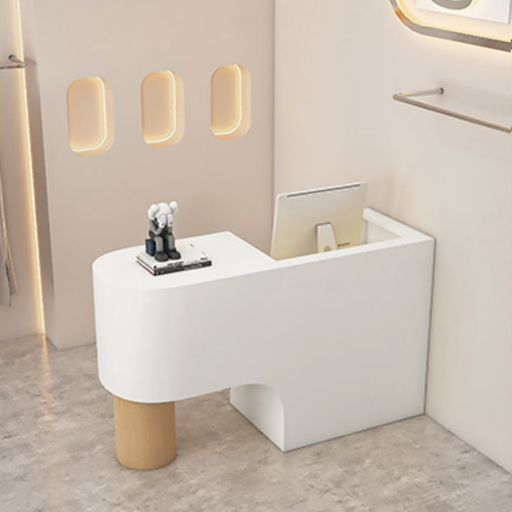 Reception Desk Cashier Counter Front Desk Table Stainless Steel Painted Bar Counter Clothing Store & Salon Use