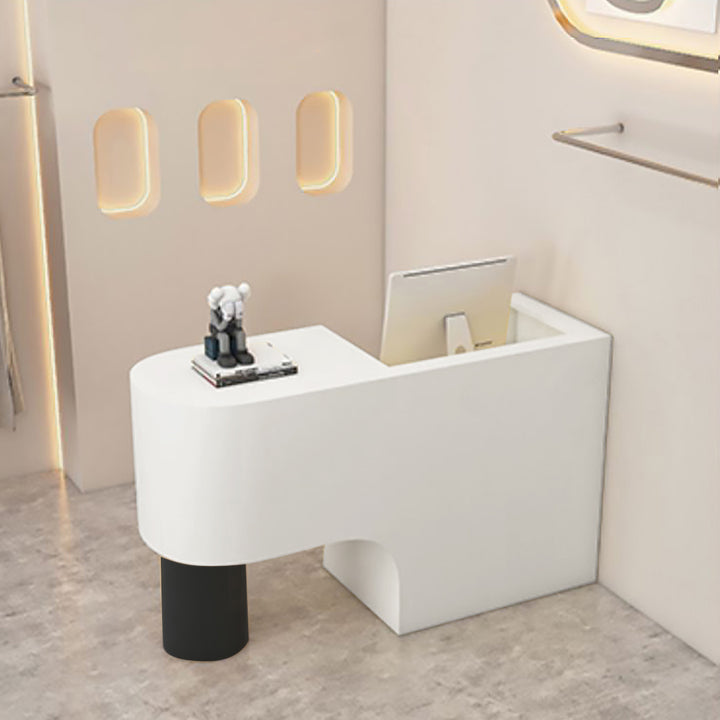 Reception Desk Cashier Counter Front Desk Table Stainless Steel Painted Bar Counter Clothing Store & Salon Use