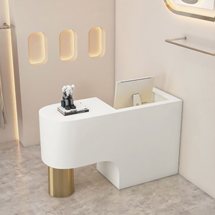 Reception Desk Cashier Counter Front Desk Table Stainless Steel Painted Bar Counter Clothing Store & Salon Use