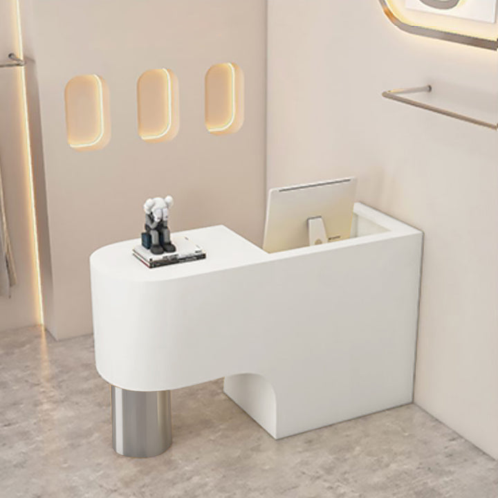 Reception Desk Cashier Counter Front Desk Table Stainless Steel Painted Bar Counter Clothing Store & Salon Use