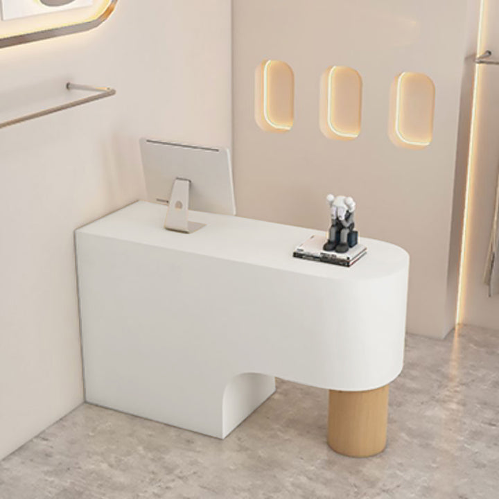 Reception Desk Cashier Counter Front Desk Table Stainless Steel Painted Bar Counter Clothing Store & Salon Use