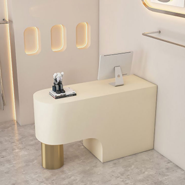 Reception Desk Cashier Counter Front Desk Table Stainless Steel Painted Bar Counter Clothing Store & Salon Use