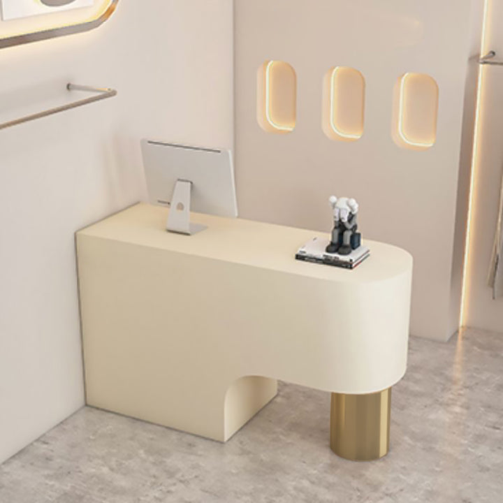 Reception Desk Cashier Counter Front Desk Table Stainless Steel Painted Bar Counter Clothing Store & Salon Use