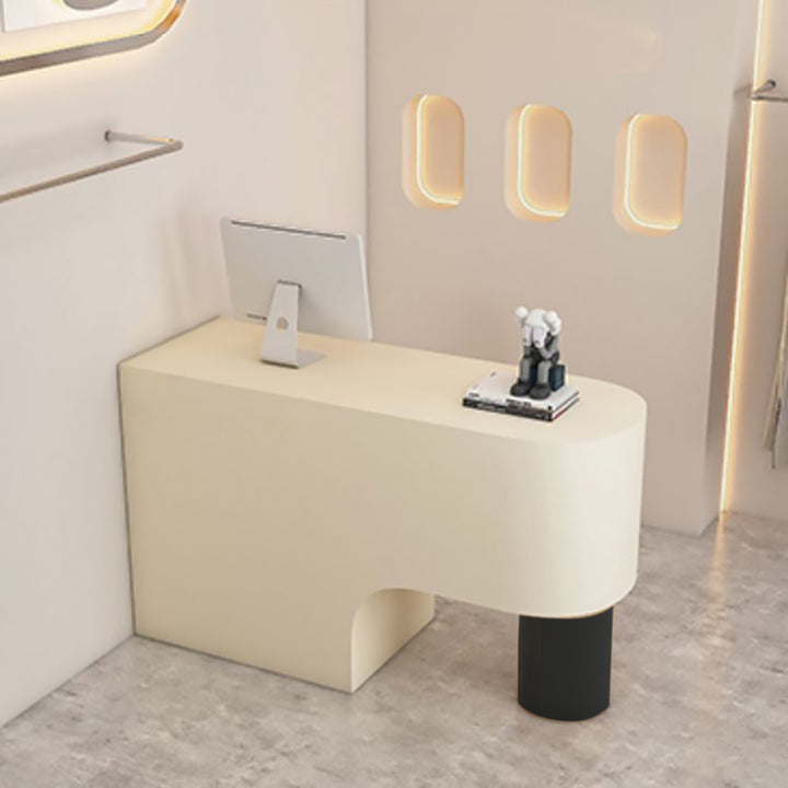 Reception Desk Cashier Counter Front Desk Table Stainless Steel Painted Bar Counter Clothing Store & Salon Use