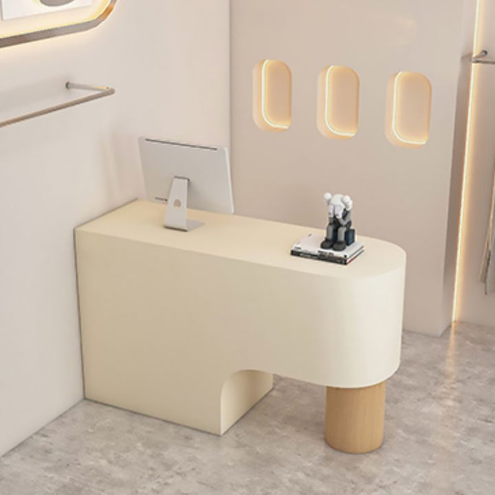 Reception Desk Cashier Counter Front Desk Table Stainless Steel Painted Bar Counter Clothing Store & Salon Use