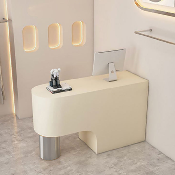 Reception Desk Cashier Counter Front Desk Table Stainless Steel Painted Bar Counter Clothing Store & Salon Use