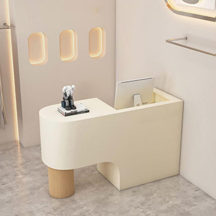 Reception Desk Cashier Counter Front Desk Table Stainless Steel Painted Bar Counter Clothing Store & Salon Use