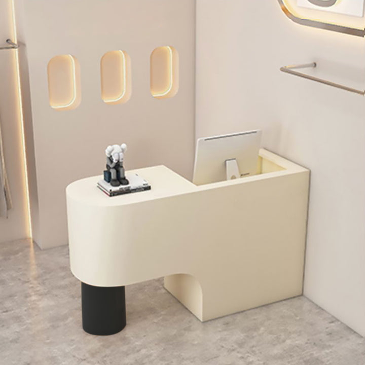 Reception Desk Cashier Counter Front Desk Table Stainless Steel Painted Bar Counter Clothing Store & Salon Use