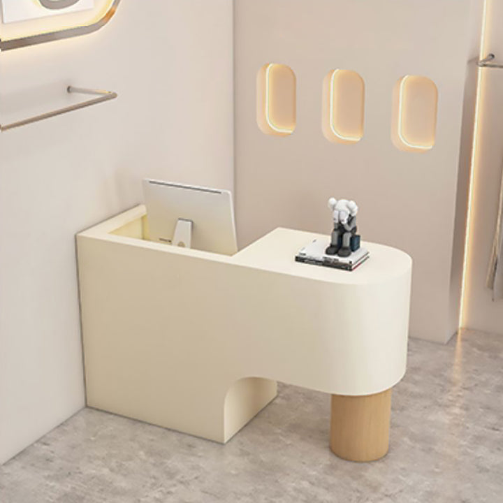 Reception Desk Cashier Counter Front Desk Table Stainless Steel Painted Bar Counter Clothing Store & Salon Use