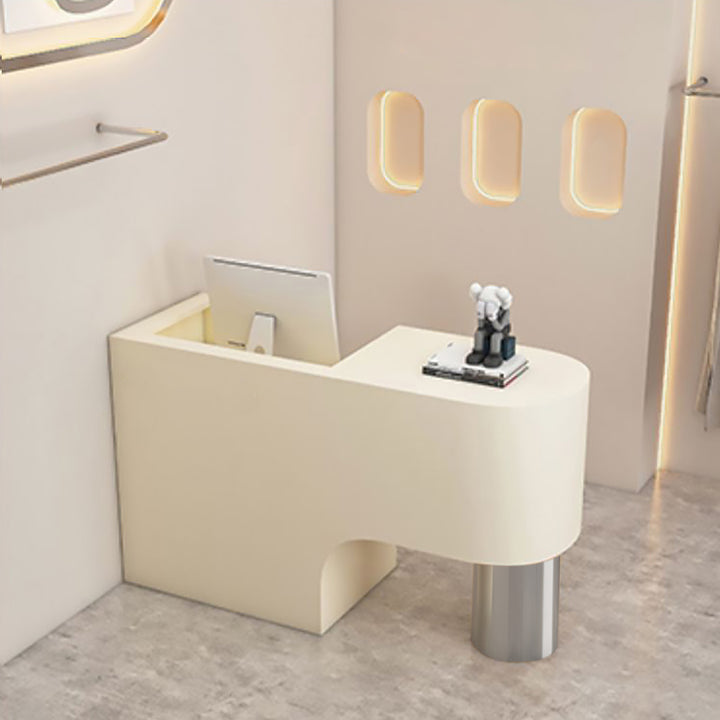 Reception Desk Cashier Counter Front Desk Table Stainless Steel Painted Bar Counter Clothing Store & Salon Use