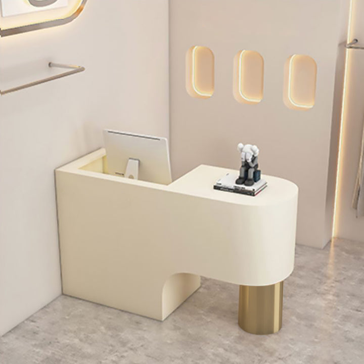 Reception Desk Cashier Counter Front Desk Table Stainless Steel Painted Bar Counter Clothing Store & Salon Use