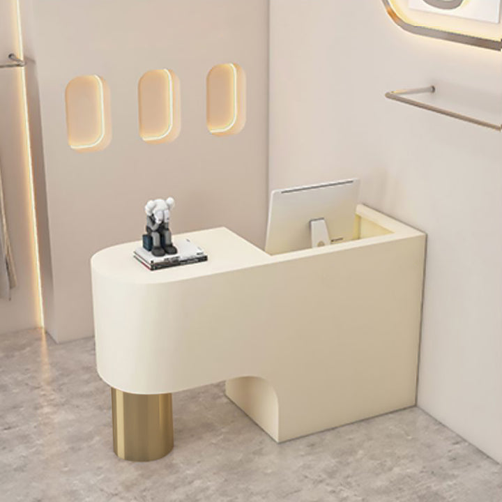 Reception Desk Cashier Counter Front Desk Table Stainless Steel Painted Bar Counter Clothing Store & Salon Use