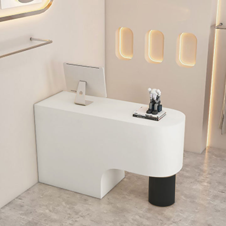 Reception Desk Cashier Counter Front Desk Table Stainless Steel Painted Bar Counter Clothing Store & Salon Use