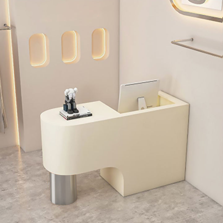 Reception Desk Cashier Counter Front Desk Table Stainless Steel Painted Bar Counter Clothing Store & Salon Use