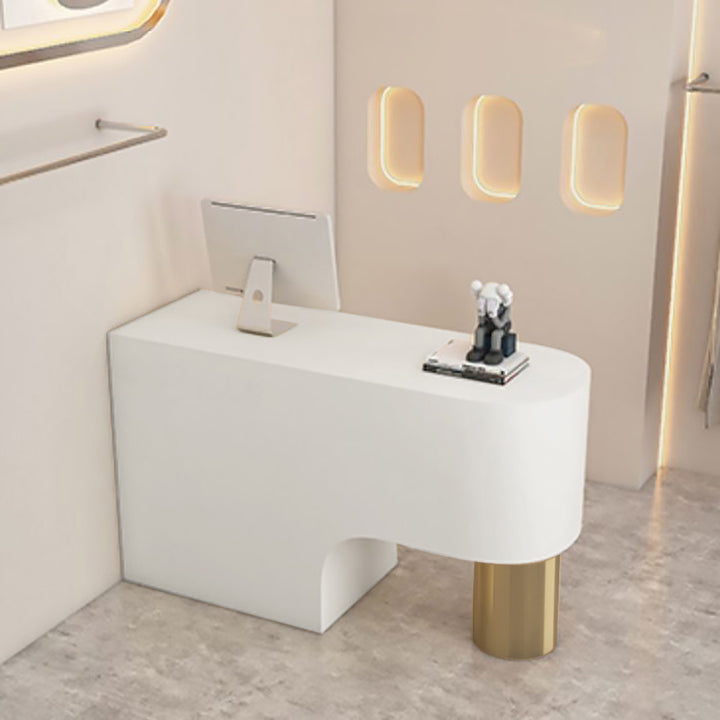 Reception Desk Cashier Counter Front Desk Table Stainless Steel Painted Bar Counter Clothing Store & Salon Use