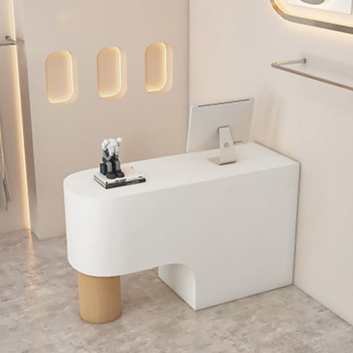 Reception Desk Cashier Counter Front Desk Table Stainless Steel Painted Bar Counter Clothing Store & Salon Use