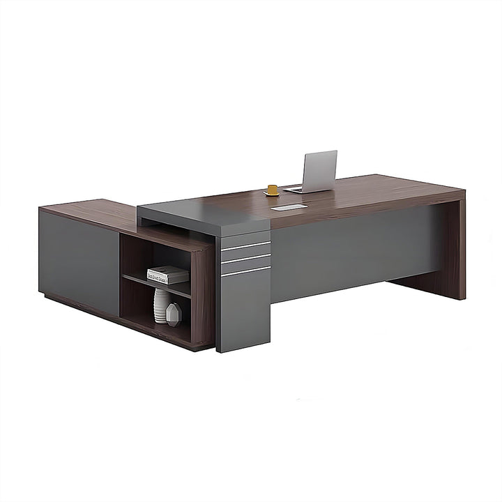 Modern Executive Office Desk · L-Shaped Design with Storage and Chair Options 2m  black