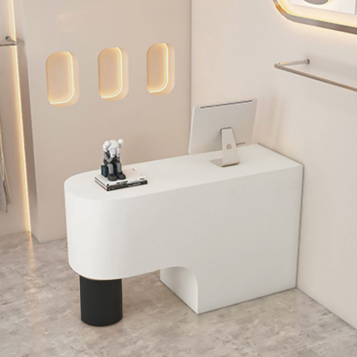 Reception Desk Cashier Counter Front Desk Table Stainless Steel Painted Bar Counter Clothing Store & Salon Use