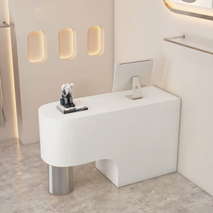 Reception Desk Cashier Counter Front Desk Table Stainless Steel Painted Bar Counter Clothing Store & Salon Use