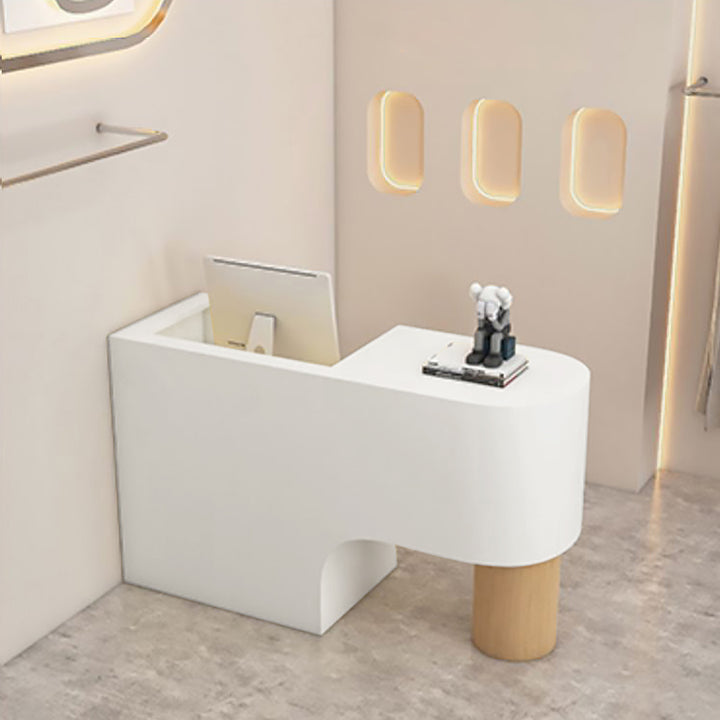 Reception Desk Cashier Counter Front Desk Table Stainless Steel Painted Bar Counter Clothing Store & Salon Use