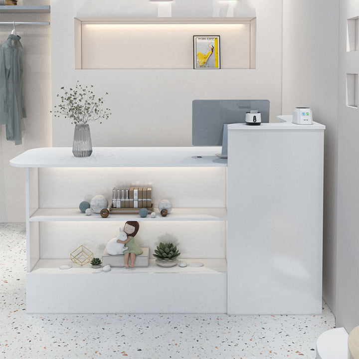 White reception desk