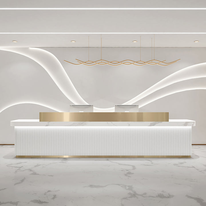 Reception Desk Company Front Desk Beauty Salon Bar Hospital Information Desk Training Centre Cashier Minimalist Lacquered Grille