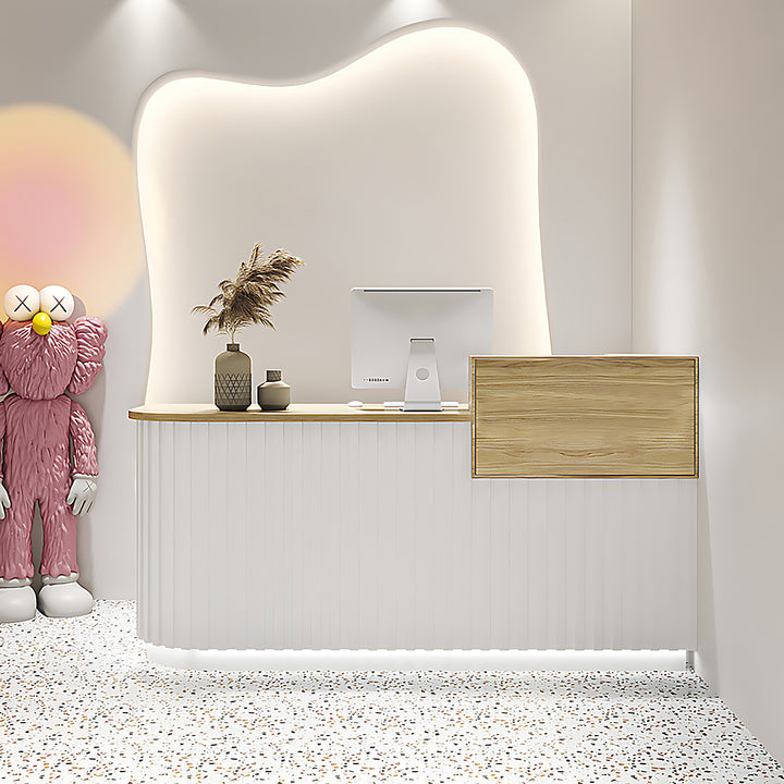 Reception Desk Clothing Store Bar Cashier Counter Curved Design Hair Salon Women's Boutique  Beauty Salon Minimalist Modern