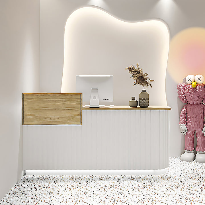 Reception Desk Clothing Store Bar Cashier Counter Curved Design Hair Salon Women's Boutique  Beauty Salon Minimalist Modern