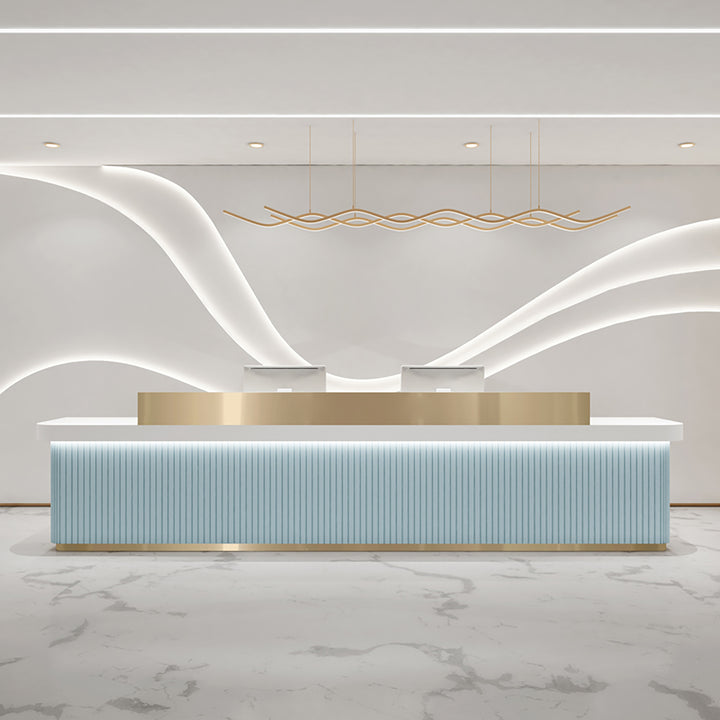 Reception Desk Company Front Desk Beauty Salon Bar Hospital Information Desk Training Centre Cashier Minimalist Lacquered Grille
