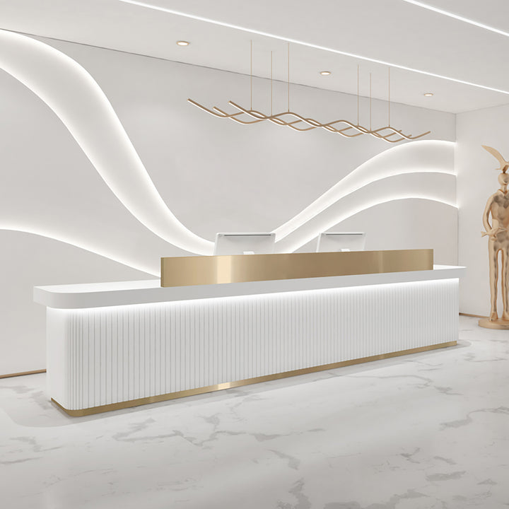 Reception Desk Company Front Desk Beauty Salon Bar Hospital Information Desk Training Centre Cashier Minimalist Lacquered Grille
