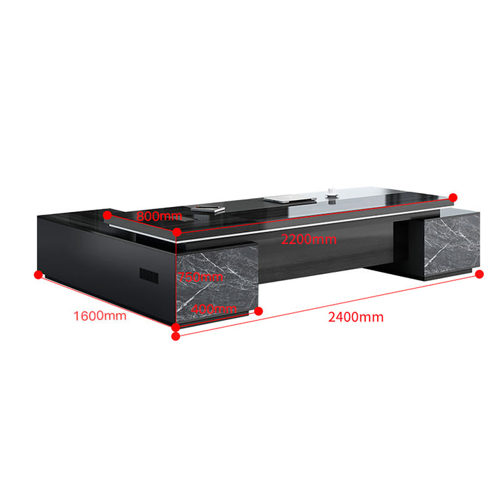 Modern Executive L-Shaped Desk – Black Office Furniture with Optional Storage and Chair