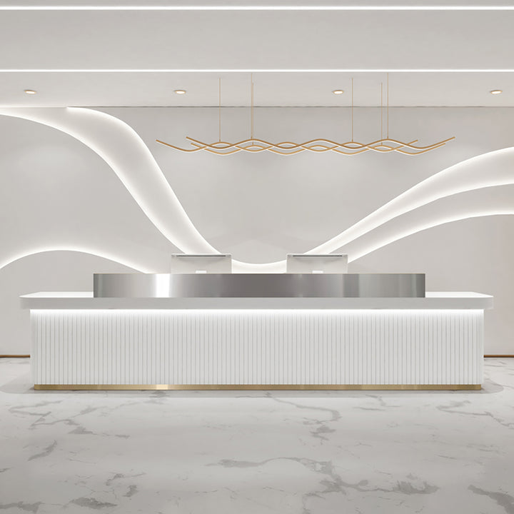 Reception Desk Company Front Desk Beauty Salon Bar Hospital Information Desk Training Centre Cashier Minimalist Lacquered Grille