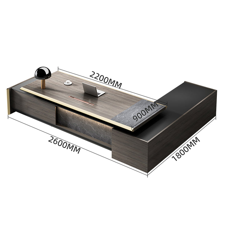 2.2m L-shaped executive desk